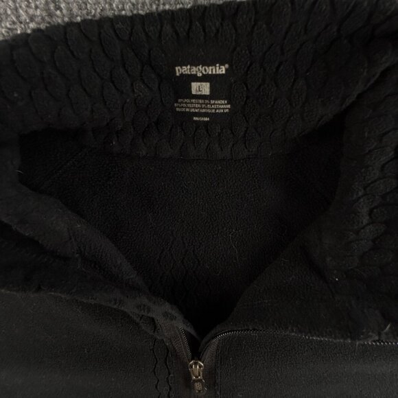 Patagonia Fleece Jacket Women Full Zip Black Large Soft Stretch Spandex Pockets - Picture 5 of 14